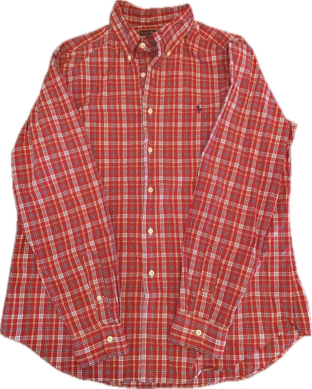 Polo Ralph Lauren Men's Classic Fit Plaid Button-Down Shirt Size L Red Blue